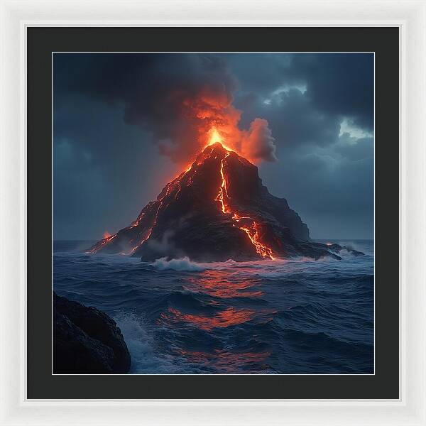 Fire and Sea - Framed Print