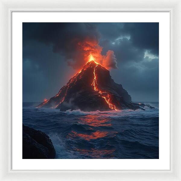 Fire and Sea - Framed Print