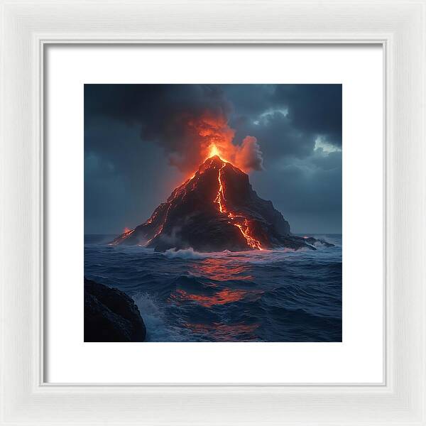 Fire and Sea - Framed Print