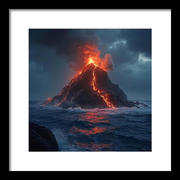 Fire and Sea - Framed Print