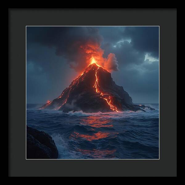 Fire and Sea - Framed Print