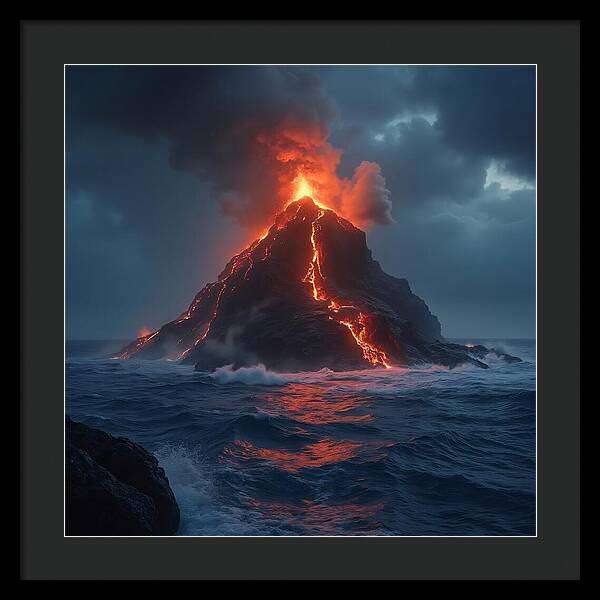 Fire and Sea - Framed Print
