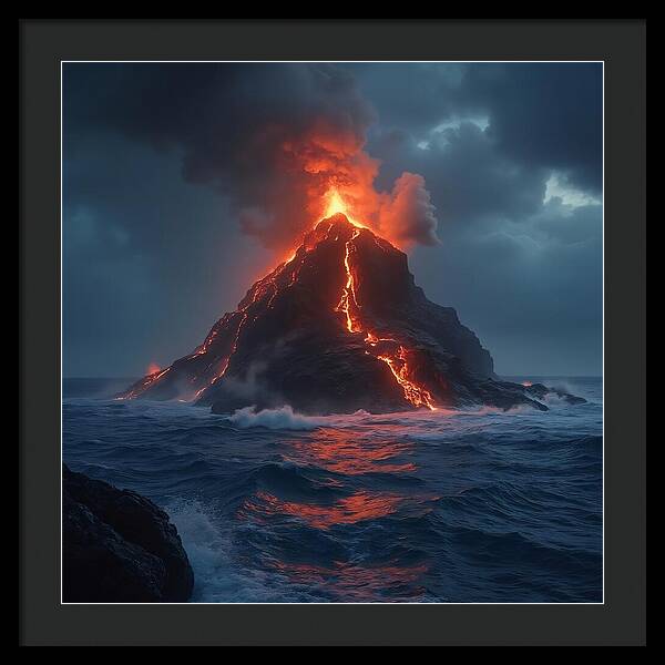 Fire and Sea - Framed Print