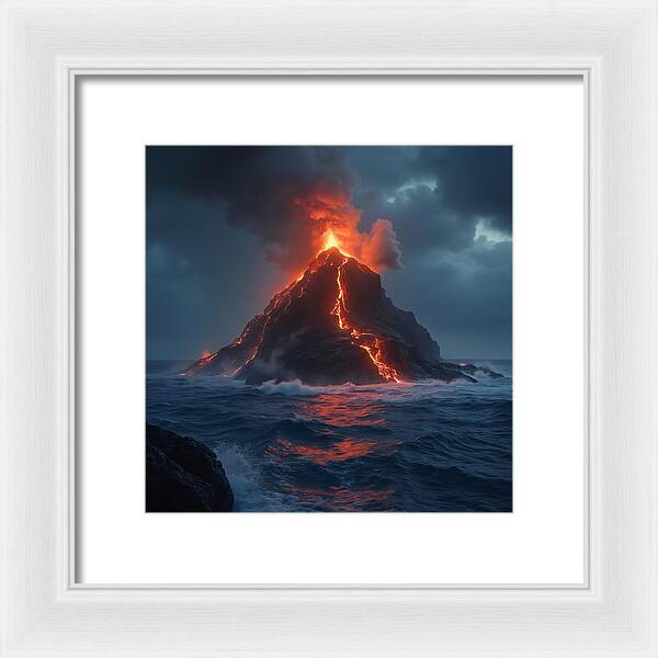 Fire and Sea - Framed Print