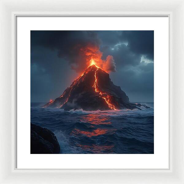 Fire and Sea - Framed Print