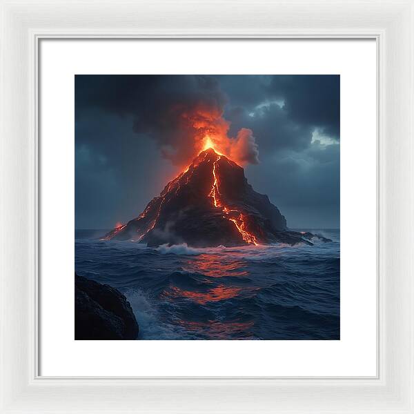 Fire and Sea - Framed Print