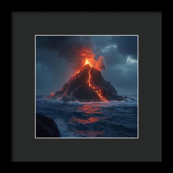 Fire and Sea - Framed Print