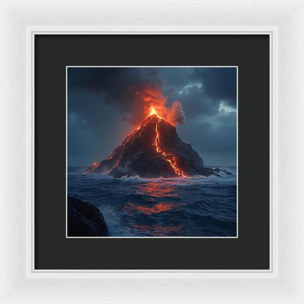 Fire and Sea - Framed Print