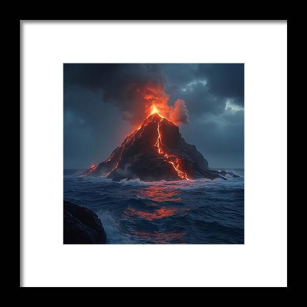 Fire and Sea - Framed Print