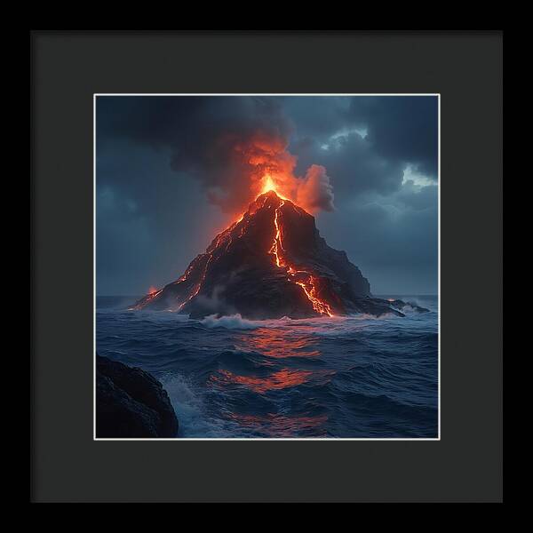 Fire and Sea - Framed Print