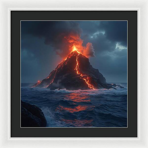 Fire and Sea - Framed Print