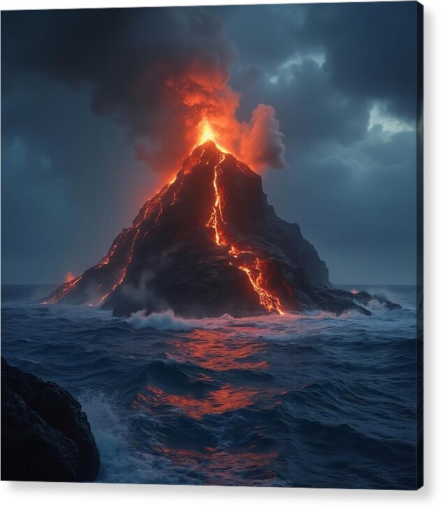 Fire and Sea - Acrylic Print