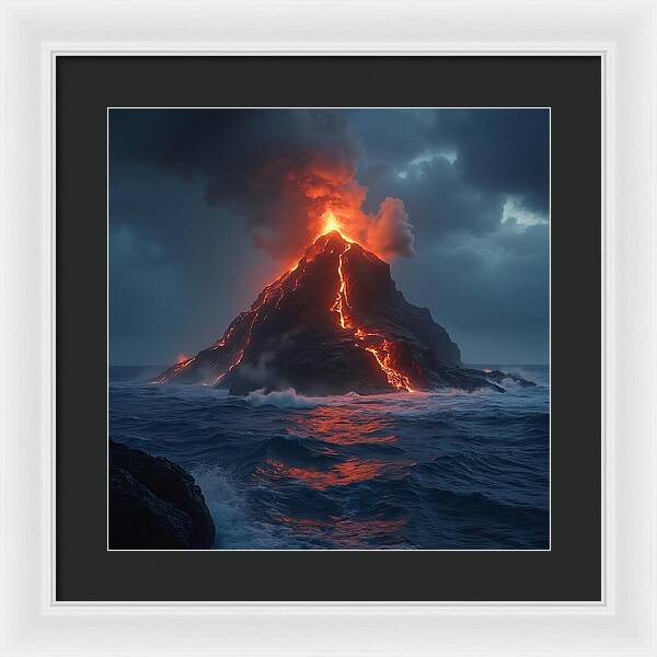Fire and Sea - Framed Print
