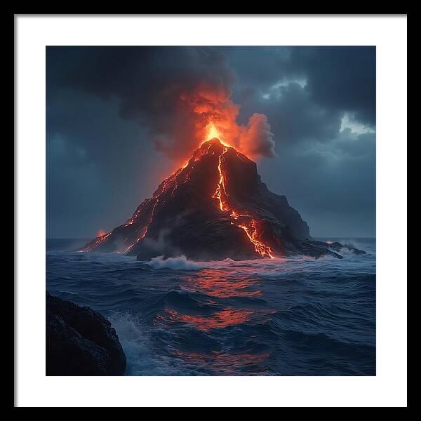 Fire and Sea - Framed Print