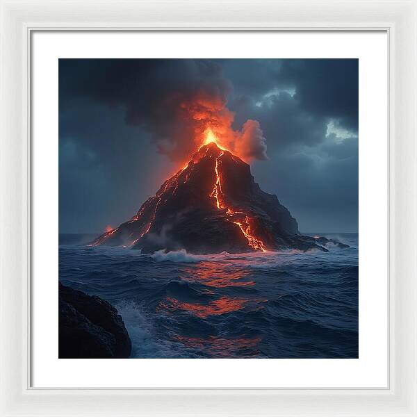 Fire and Sea - Framed Print