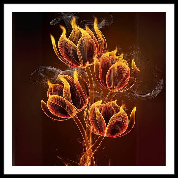 Fire Petals - Framed Print