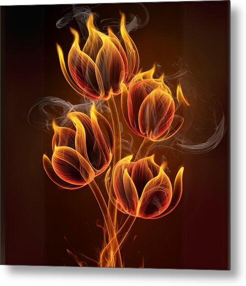 Fire Petals - Metal Print