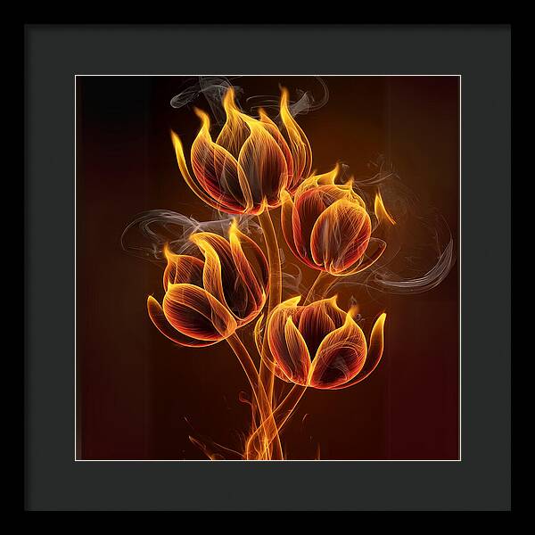 Fire Petals - Framed Print