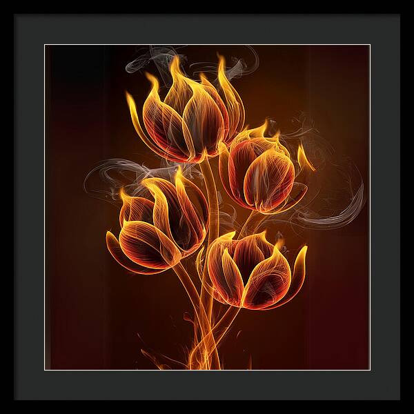 Fire Petals - Framed Print