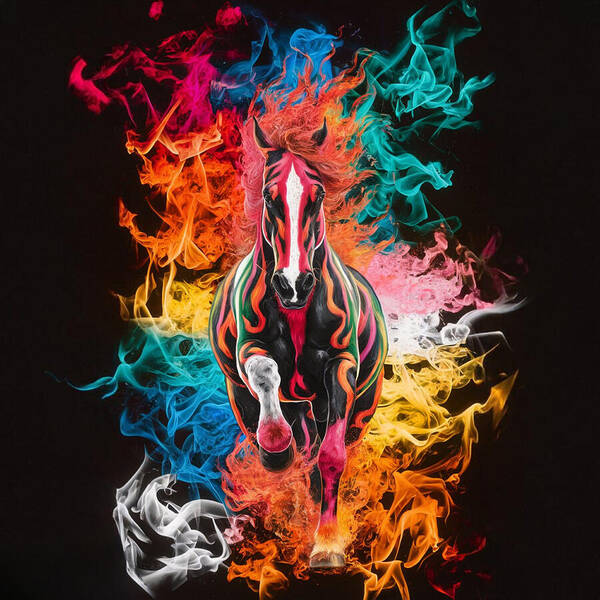 Flameborn Stallion - Art Print