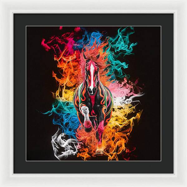 Flameborn Stallion - Framed Print