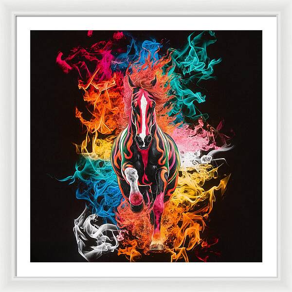 Flameborn Stallion - Framed Print