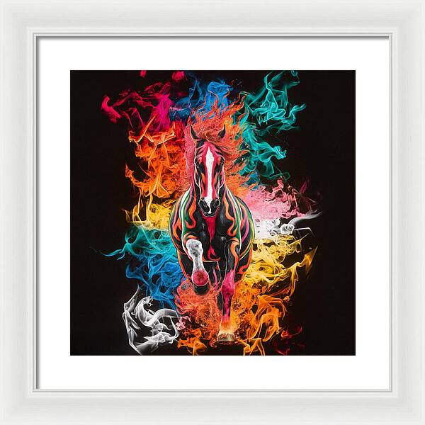Flameborn Stallion - Framed Print