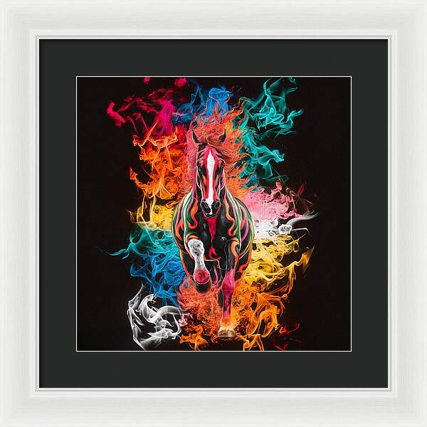 Flameborn Stallion - Framed Print