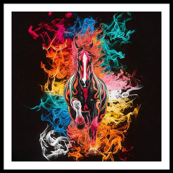 Flameborn Stallion - Framed Print