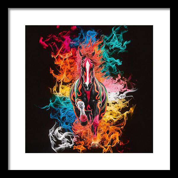 Flameborn Stallion - Framed Print