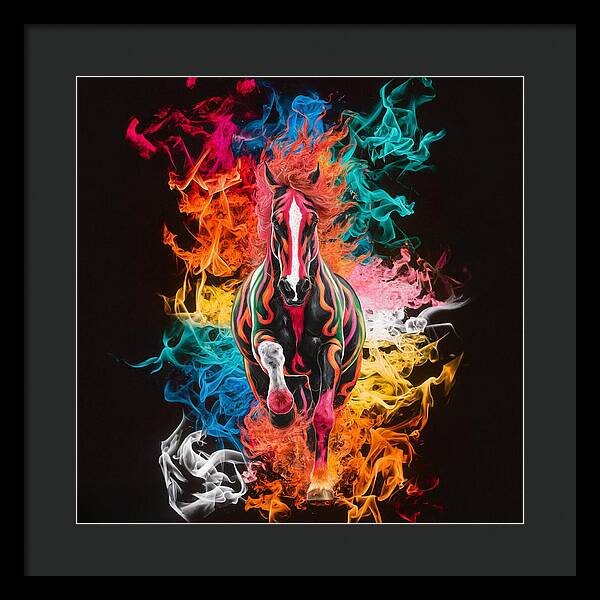 Flameborn Stallion - Framed Print