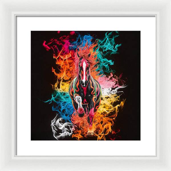 Flameborn Stallion - Framed Print