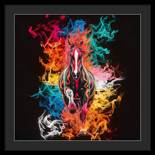 Flameborn Stallion - Framed Print