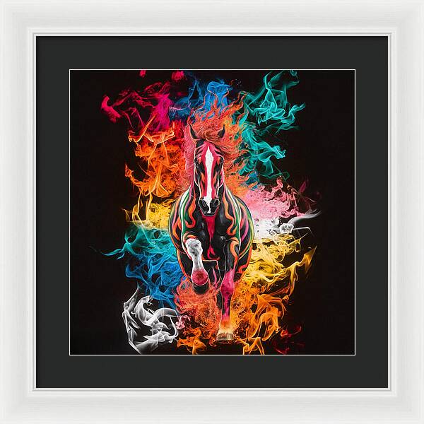 Flameborn Stallion - Framed Print