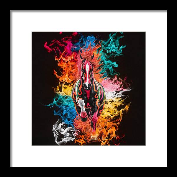 Flameborn Stallion - Framed Print