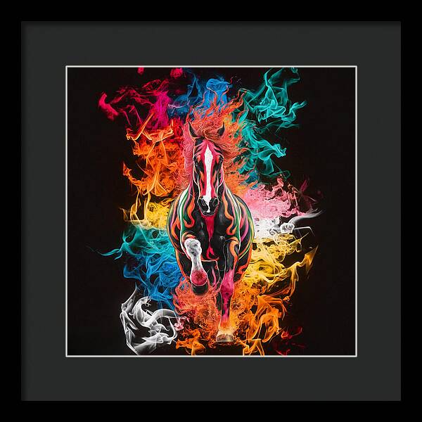 Flameborn Stallion - Framed Print