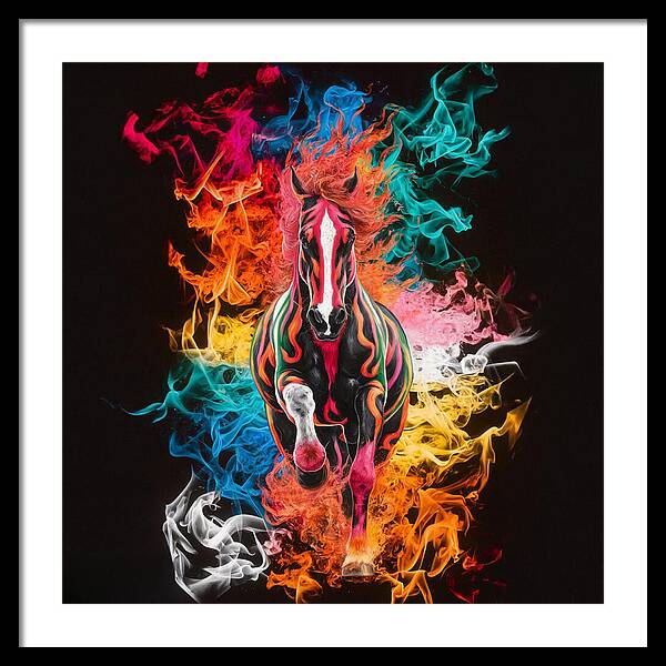 Flameborn Stallion - Framed Print