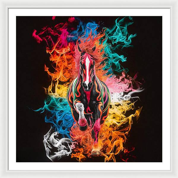Flameborn Stallion - Framed Print