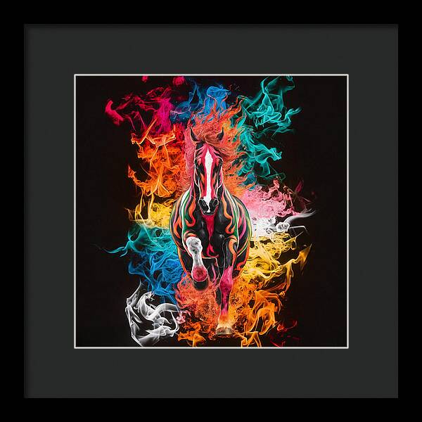 Flameborn Stallion - Framed Print