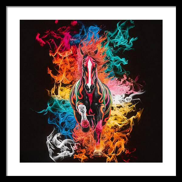 Flameborn Stallion - Framed Print