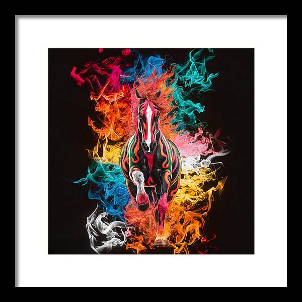 Flameborn Stallion - Framed Print