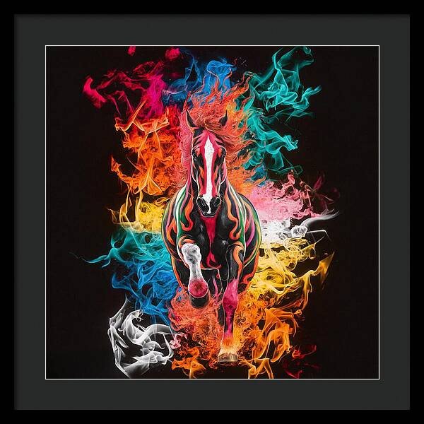 Flameborn Stallion - Framed Print