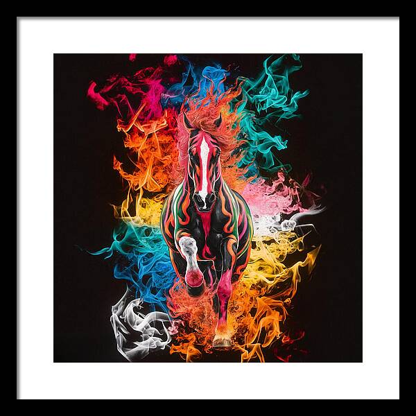 Flameborn Stallion - Framed Print