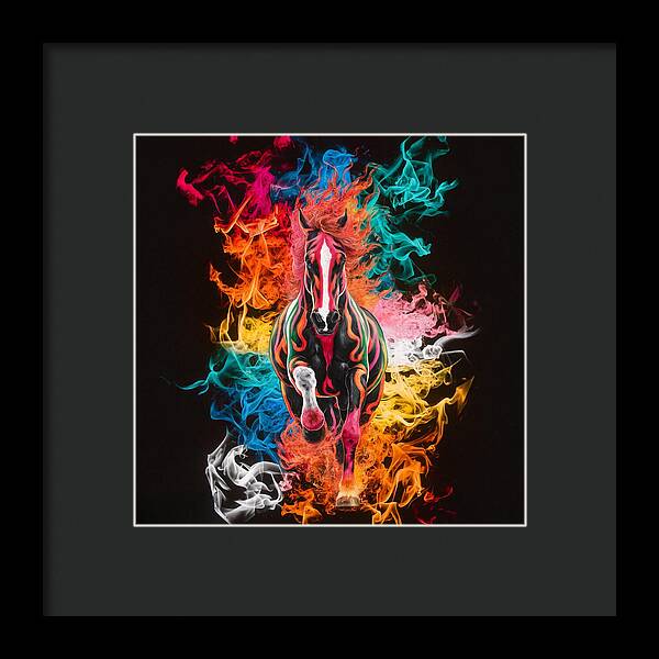 Flameborn Stallion - Framed Print