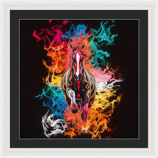 Flameborn Stallion - Framed Print
