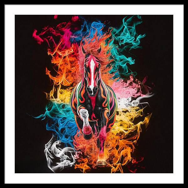 Flameborn Stallion - Framed Print