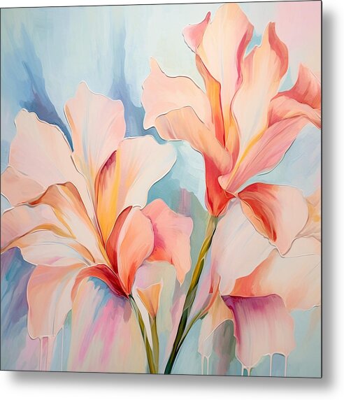 Floral Drip - Metal Print