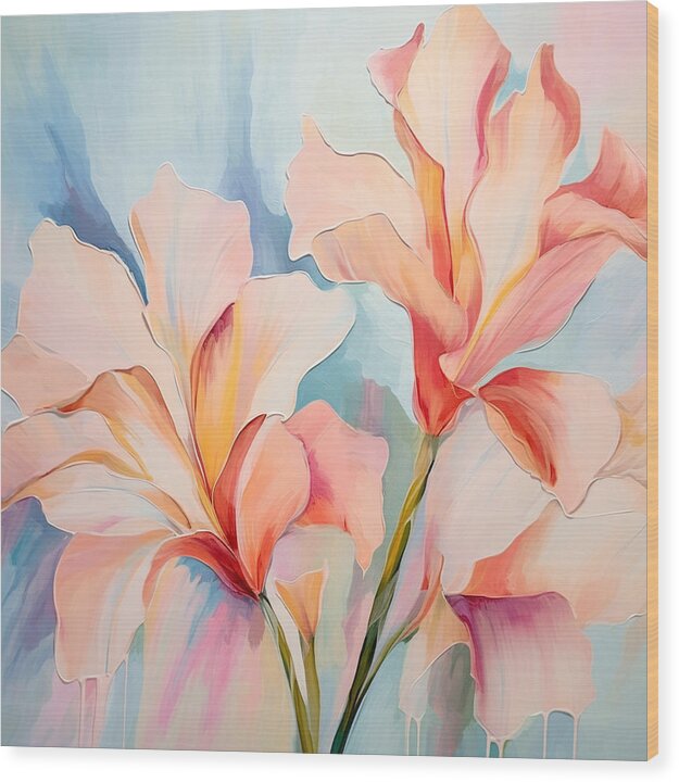 Floral Drip - Wood Print