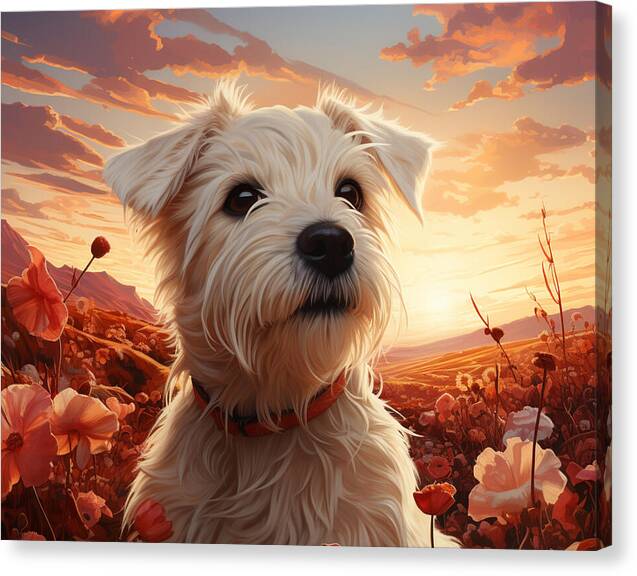 Floral Furry Friend - Canvas Print