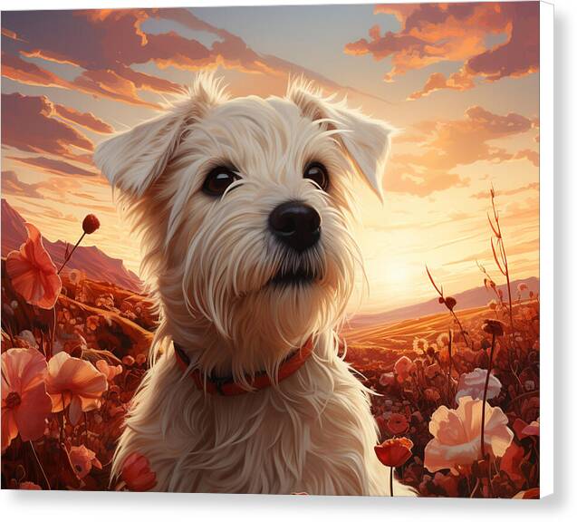 Floral Furry Friend - Canvas Print